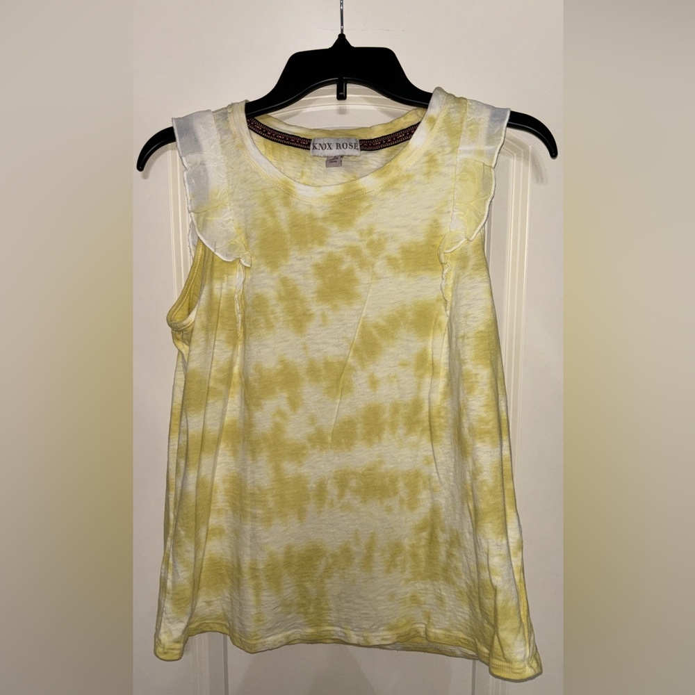 Knox Rose tye-dyed tank. Ruffle sleeve. Size Small. EUC